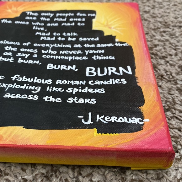 Original Jack Kerouac Quote Acrylic Painting  8x10 unframed canvas - Picture 3 of 7